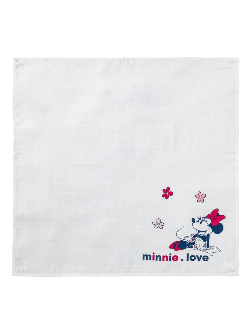 Lot de 3 langes Minnie Confettis   60x60 cm   Rose