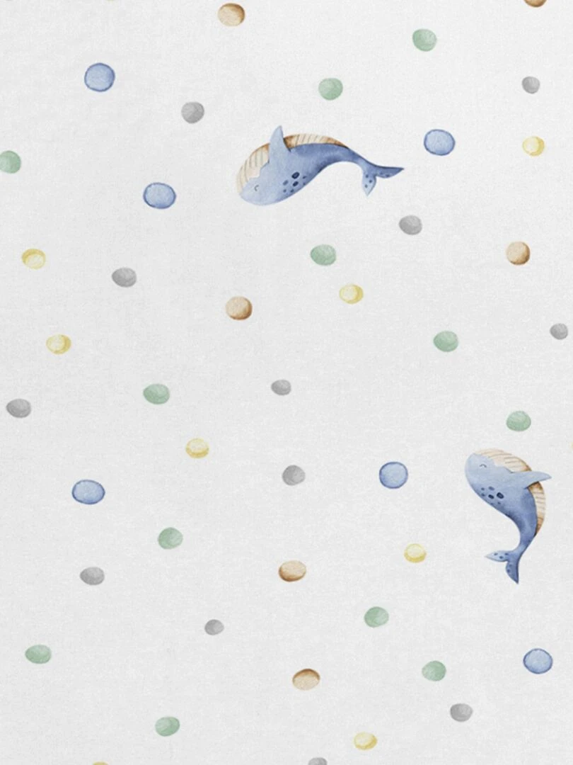 Taie d'oreiller Baby whale "Happyfriday" Multicolore
