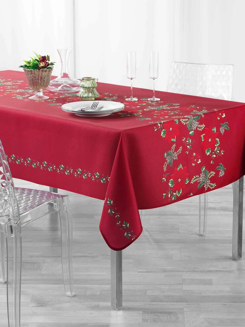 Nappe rectangle Collection Noel Isadore   Rouge