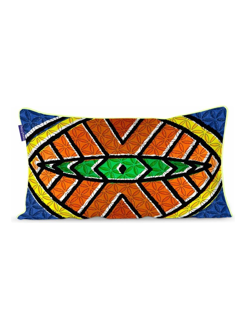 Housse de coussin décoratif Kiteng "Happyfriday" Blanc