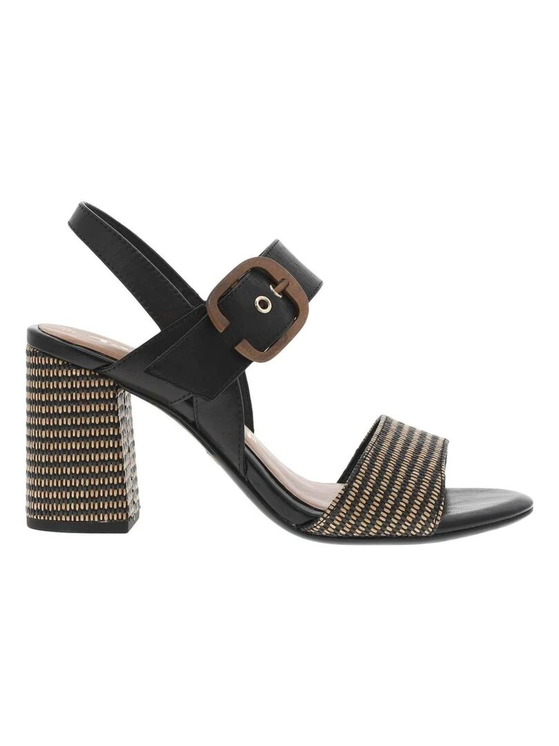 TAMARIS Nu pieds cuir talon décroché haut Noir