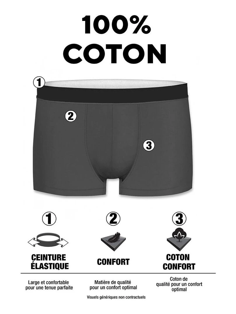 Lot de 5 Boxers coton homme KTM Ktm Noir Orange clair