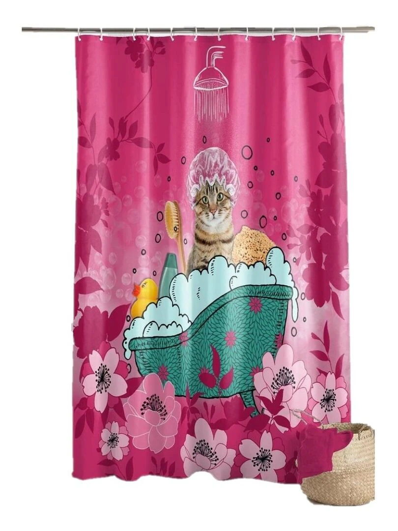 Rideau de douche Cat Zen Rose