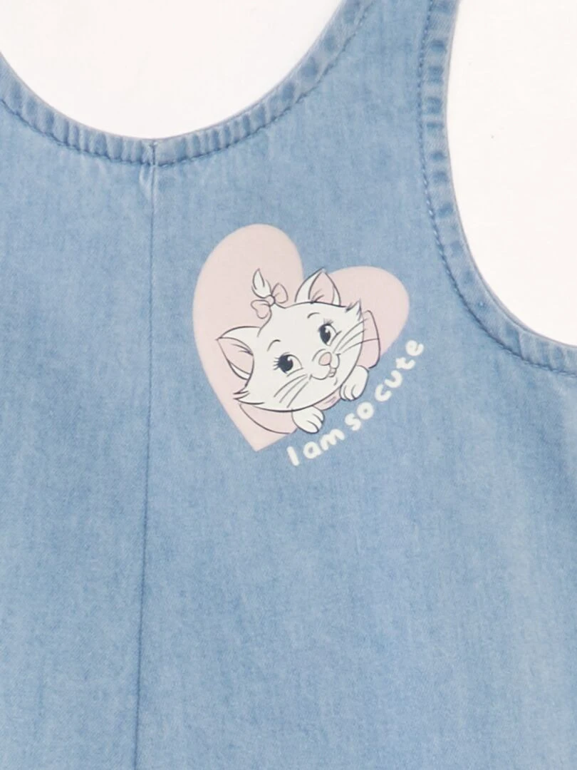 Combishort denim + T shirt imprimé 'Marie' des 'Aristochats'   2 pièces   Marie