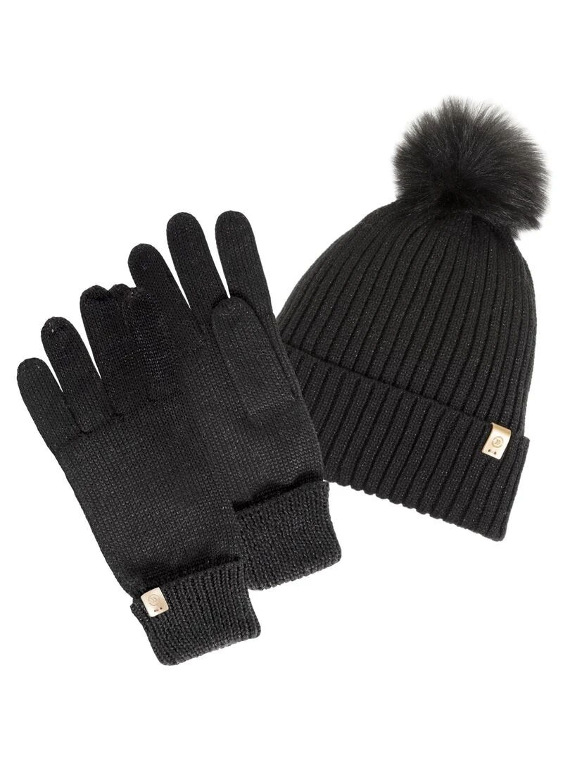 Bonnet Femme maille recyclée Noir Noir
