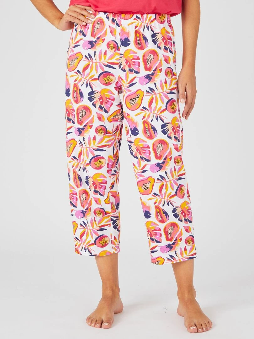 Pantacourt de pyjama en pur coton Damart Orange