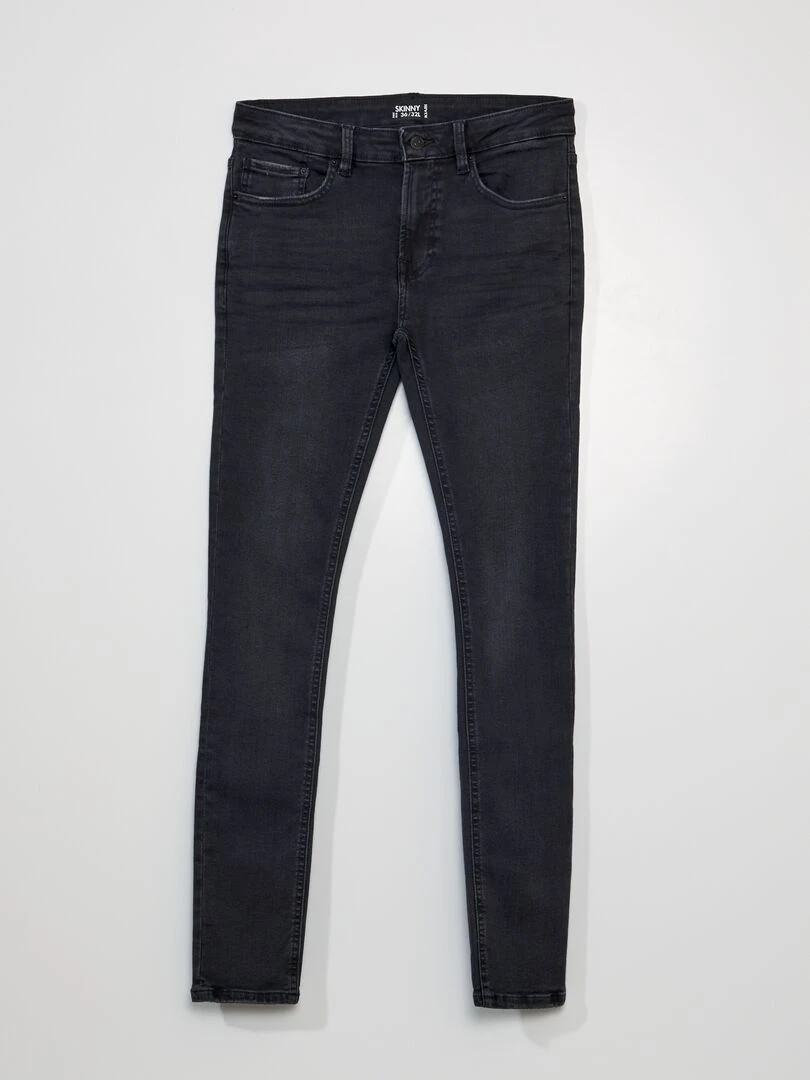 Jean skinny L32 Noir délavé