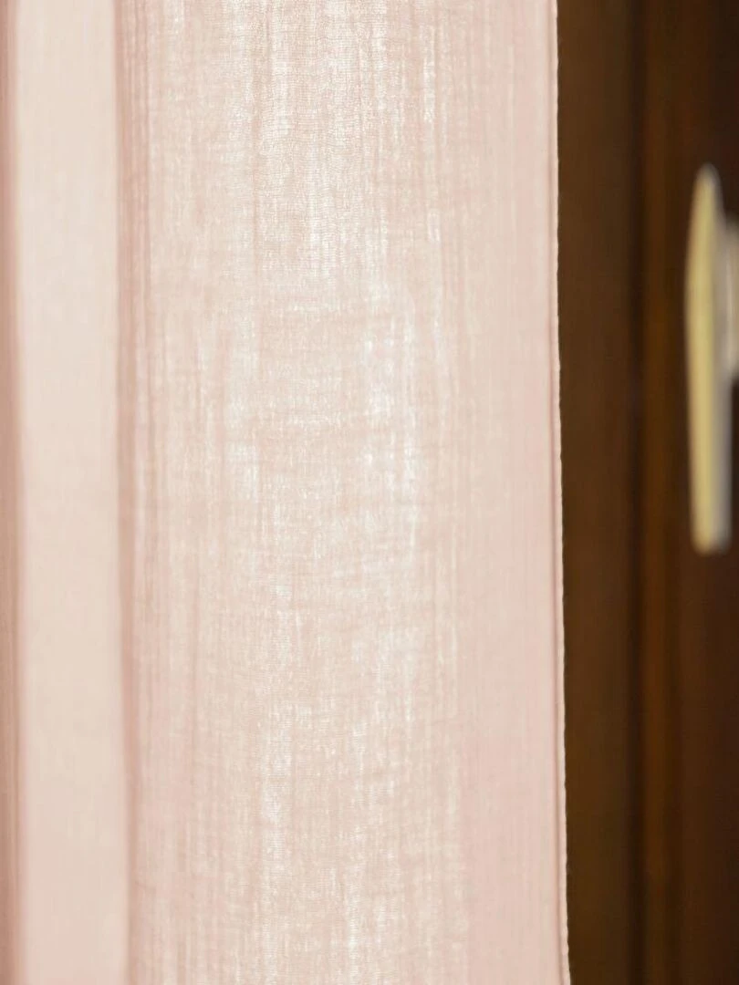 Rideau ajustable 140x300 en double Gaze de coton   Rose clair