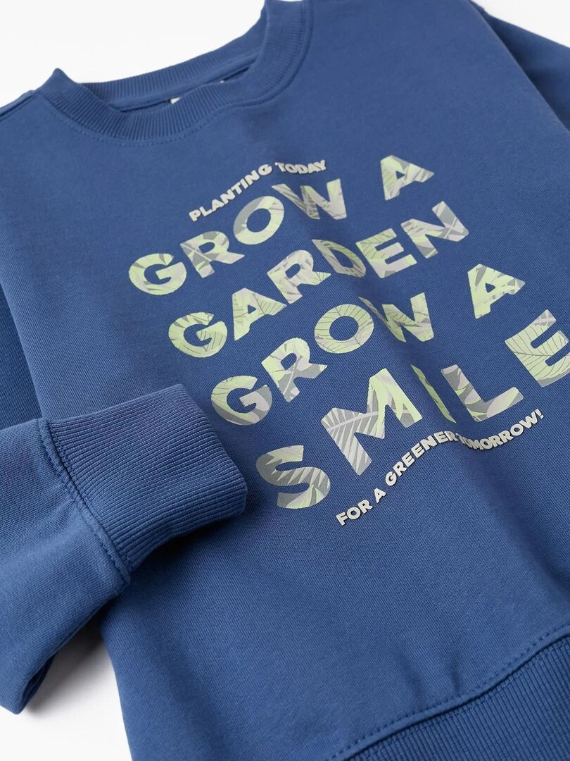 Pull en coton pour garçon 'Grow a Garden'  NATURE TAKEOVER   Bleu foncé