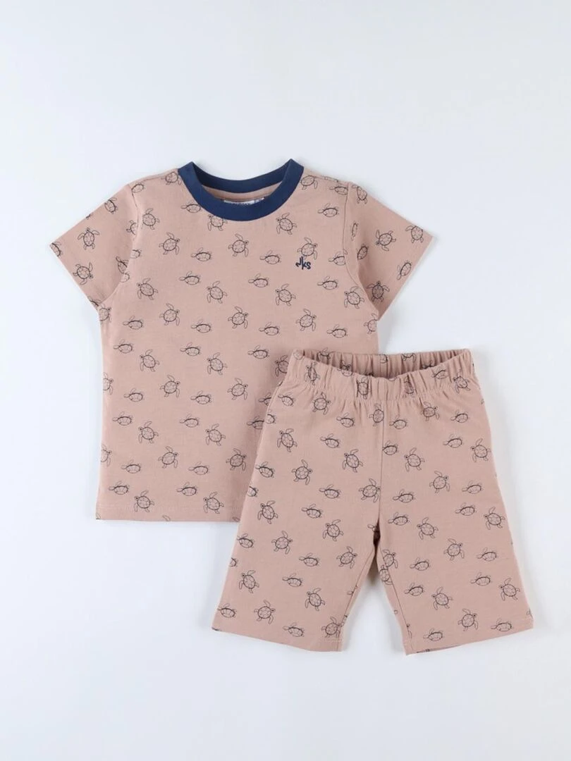 Pyjama 2 pièces imprimé tortues    Noukie's   Marron