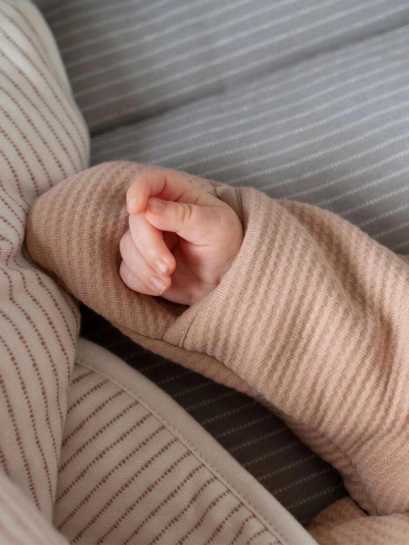 Bemini Gigoteuse  avec moufles Pady waffle et jersey bio   Beige