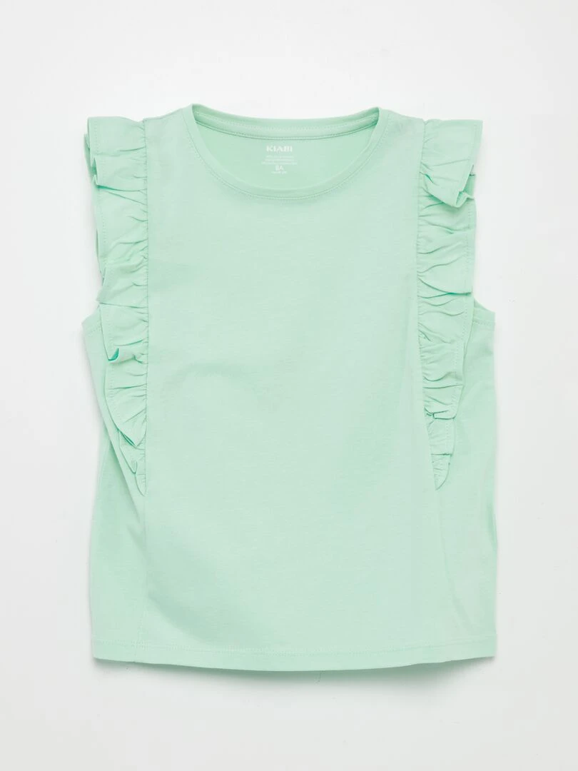 T shirt en jersey avec volants vert