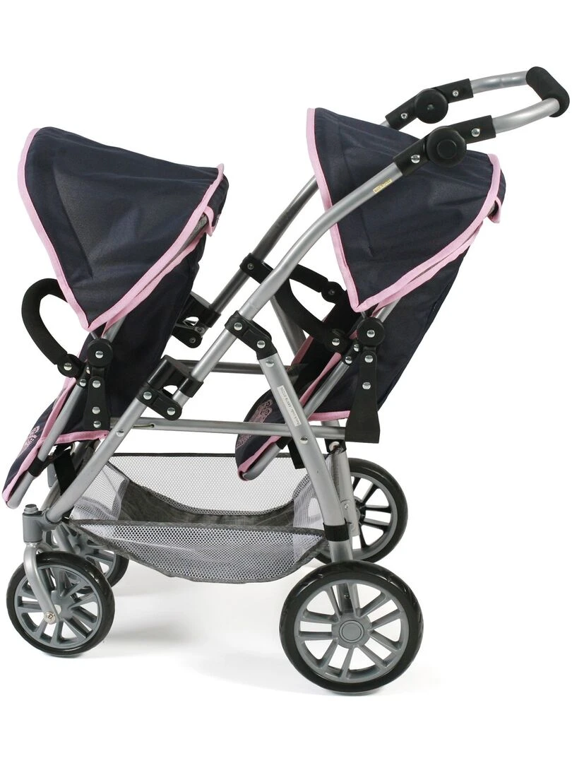 Le buggy Tandem Vario Mélange bleu foncé anthracite rose N/A