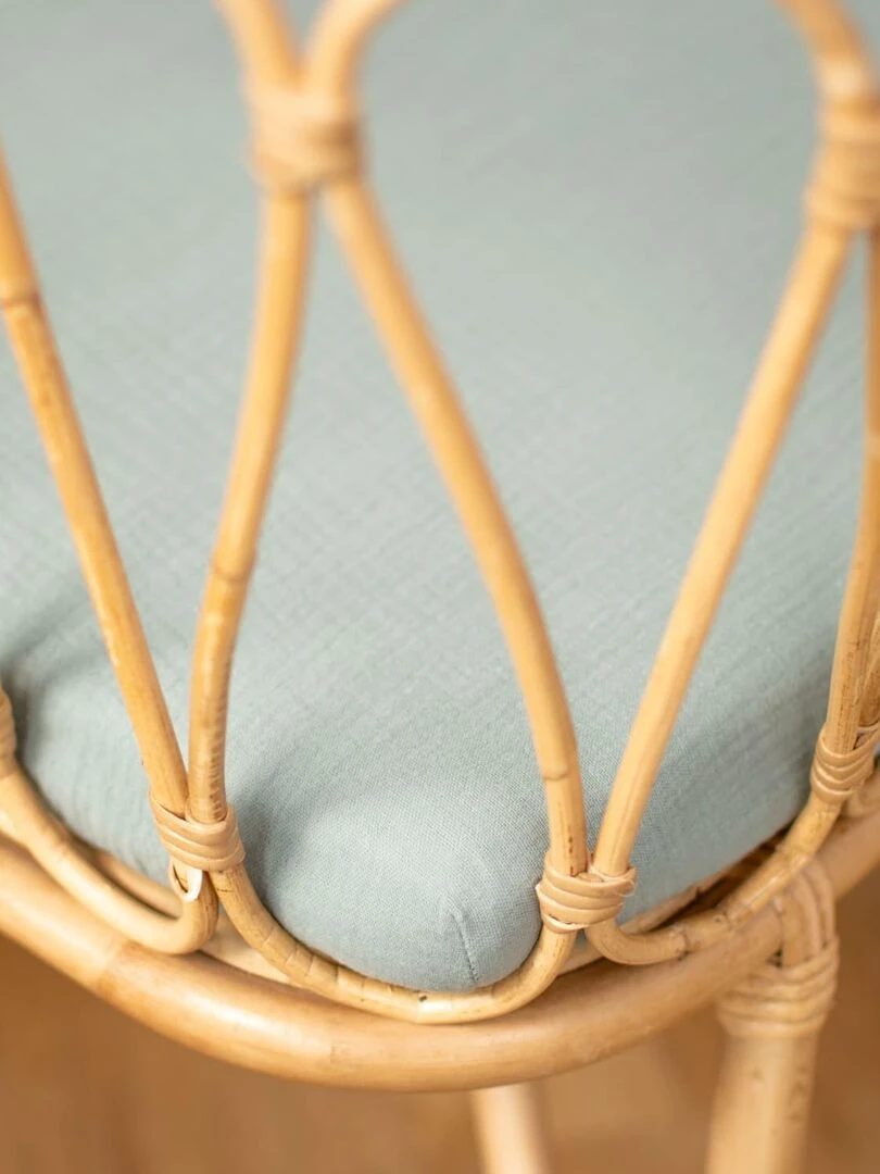 Drap housse berceau en gaze de coton Jeanne Vert d'eau