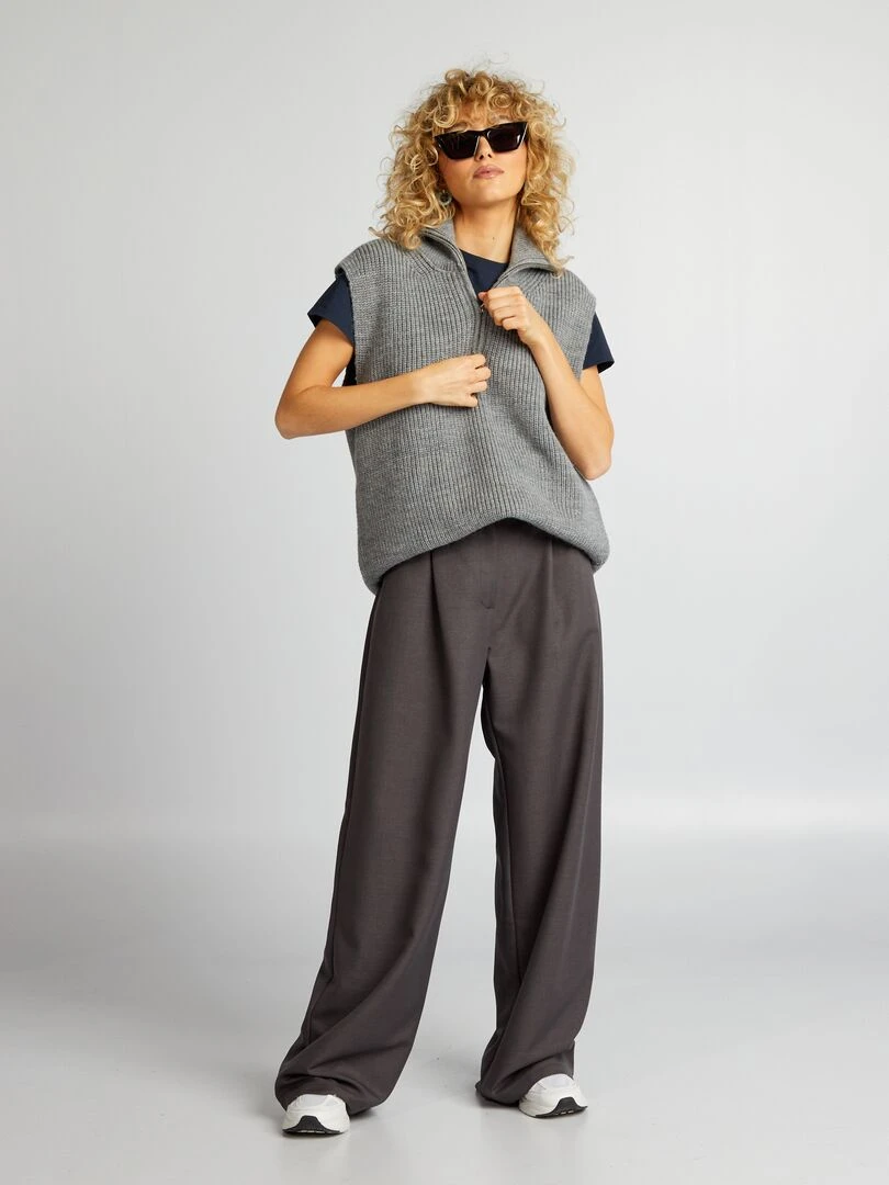Pull camionneur sans manches   gris