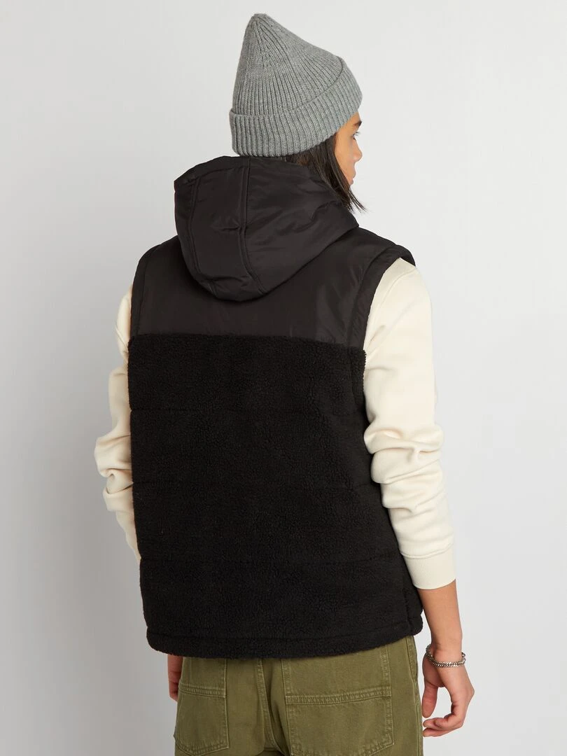 Veste en sherpa sans manches   noir