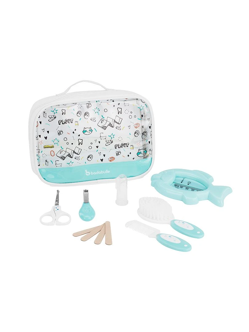 Trousse de soin 'Badabulle' 7 accessoires blanc/bleu