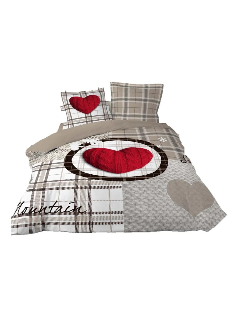 Parure Housse de couette Love Mountain Beige