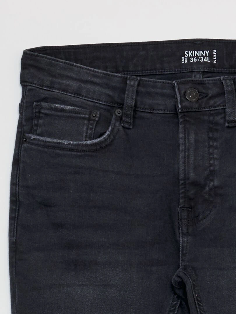 Jean skinny   L34   Noir délavé