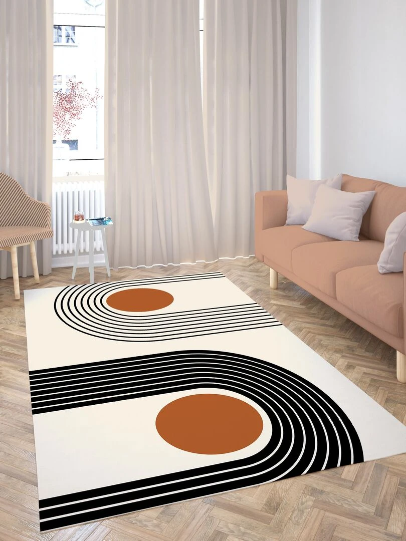 Tapis SEVENTIES Orange   Blanc Orange