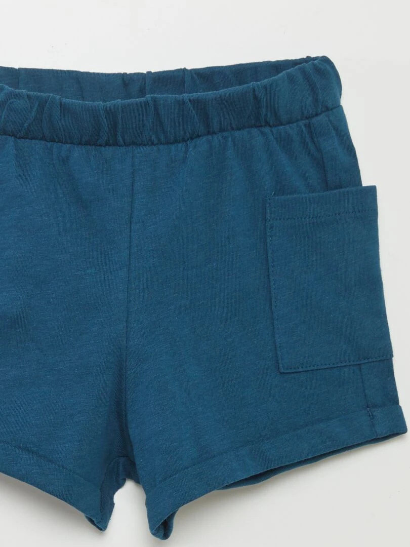 Ensemble tee shirt + short   2 pièces   Bleu