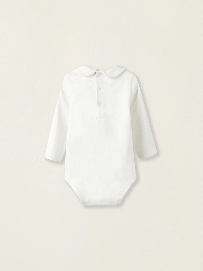 Pack 2 Bodies en coton pour Nouveau né manches longues ATLANTIC COMPANY Blanc