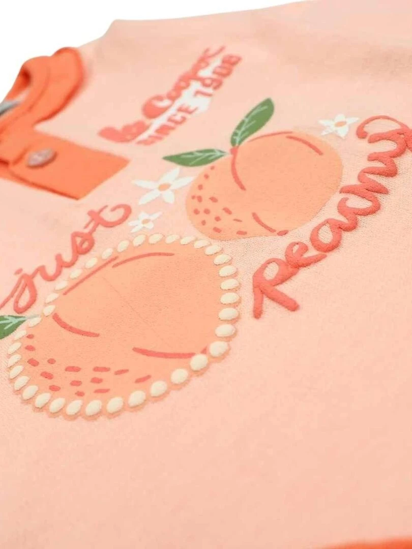 Lee Cooper   Ensemble ​​Body pantalon bonnet bébé fille Imprimé Logo   Orange