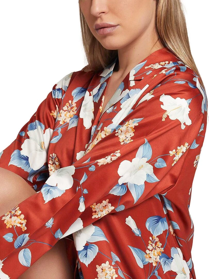 Chemise de nuit manches longues Winter Garden   Rouge