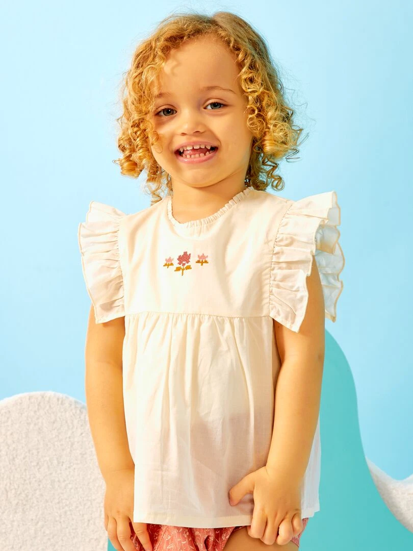 Blouse body sans manches Ecru
