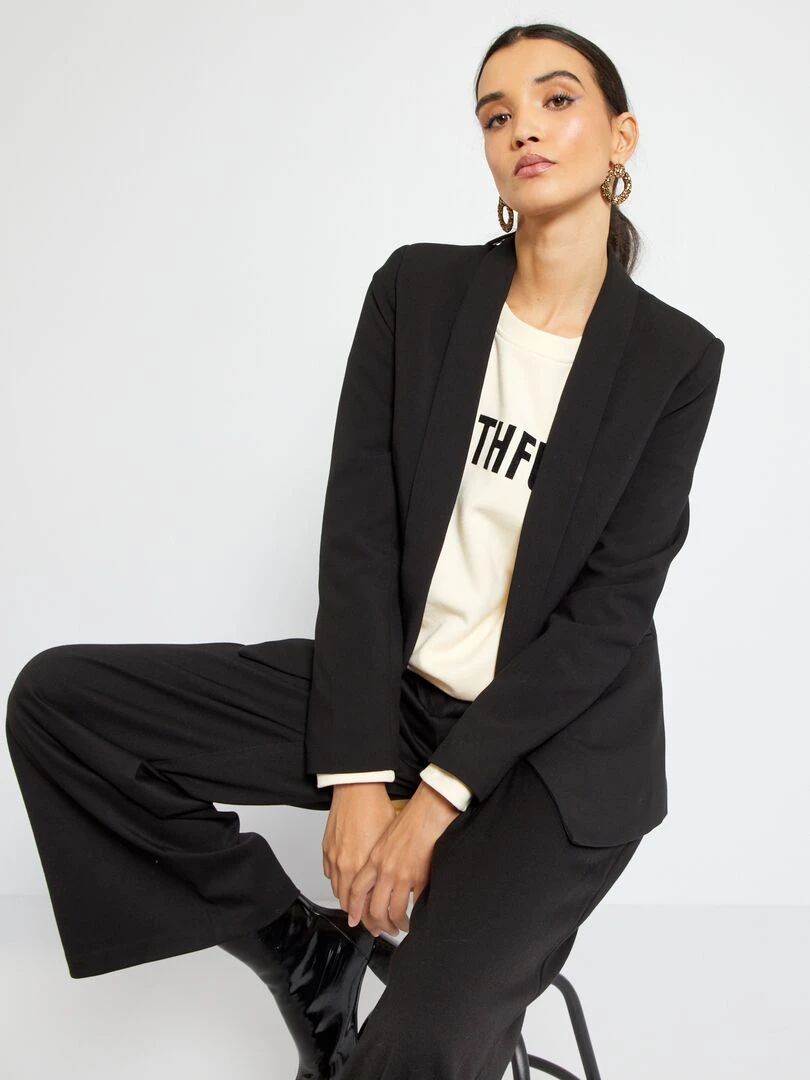 Veste blazer mi longue noir