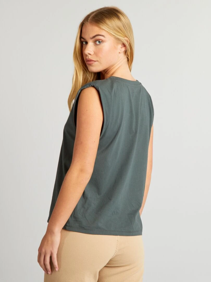 T shirt à épaulettes   Vert