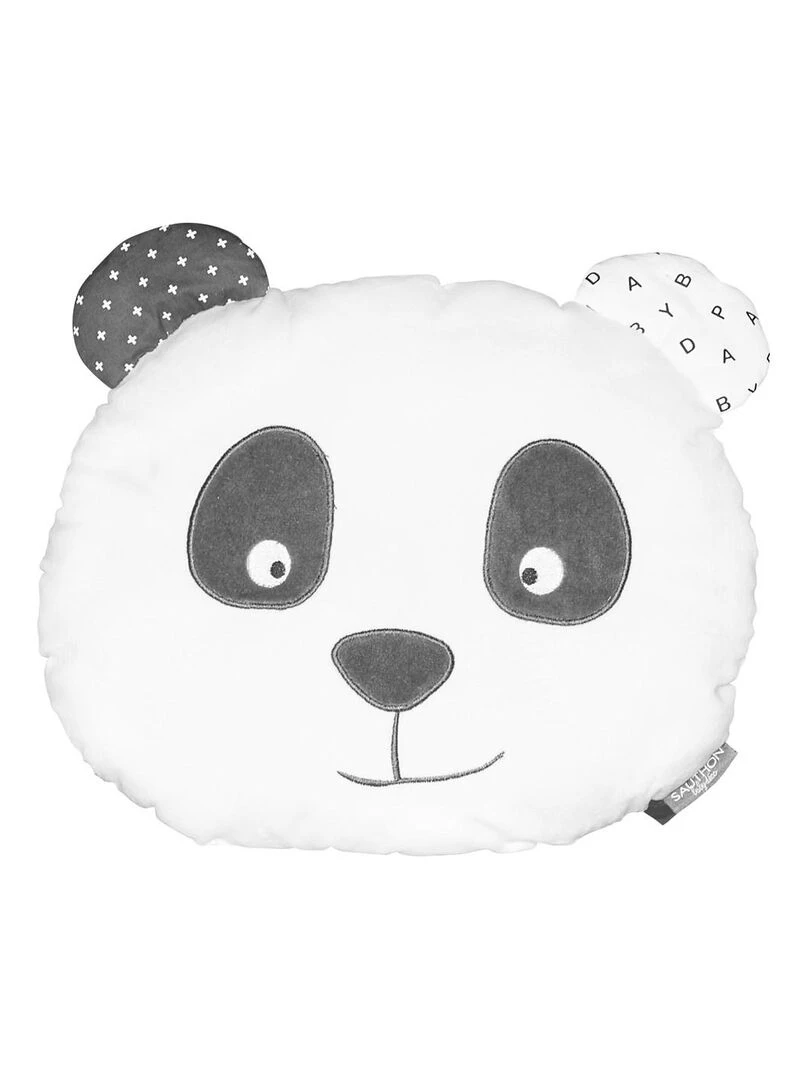 Coussin panda 35x8cm en coton blanc SAUTHON Blanc