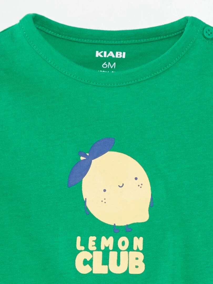 T shirt manches courtes imprimé Vert