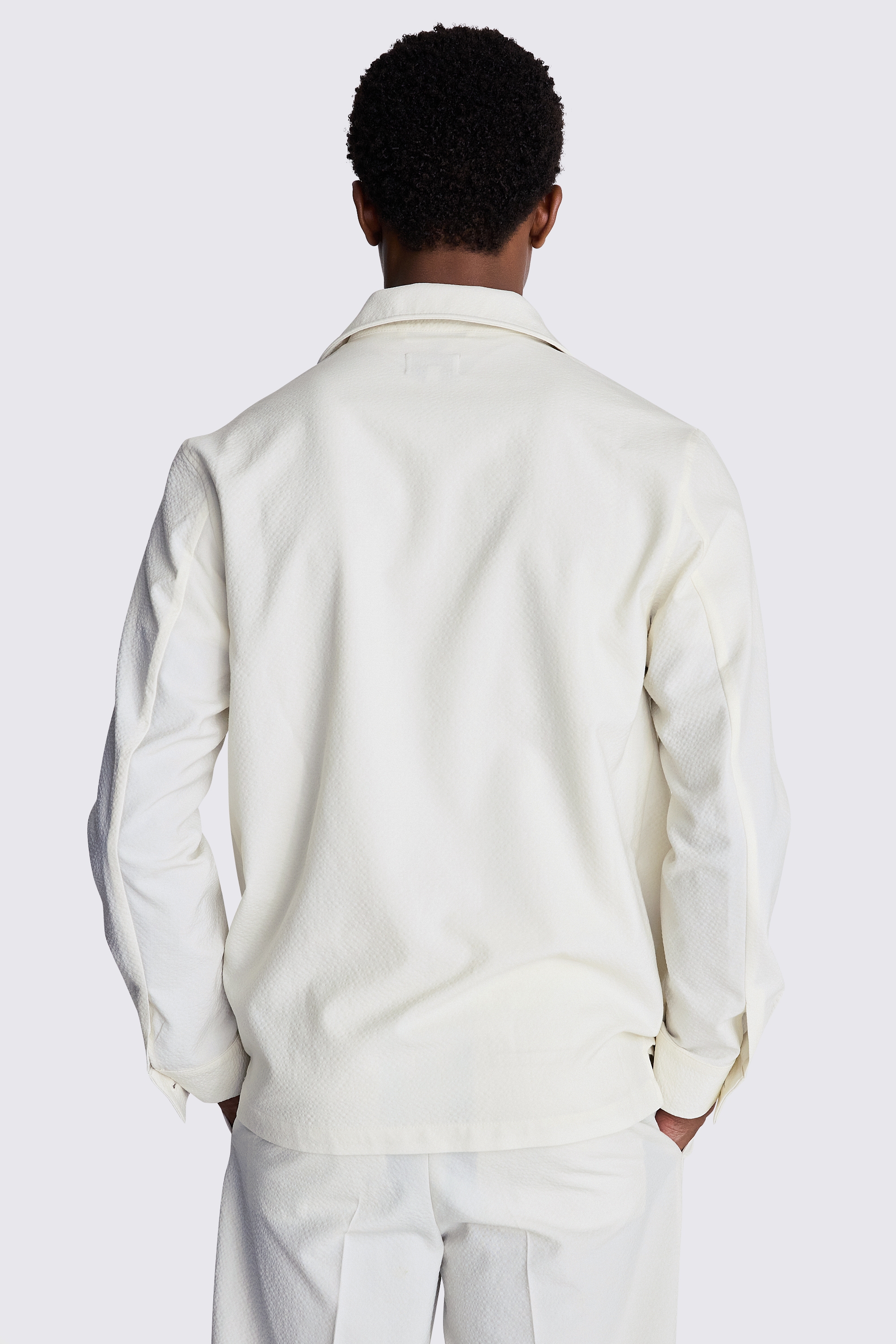 Ecru Seersucker Safari Shacket   Buy Online at Moss