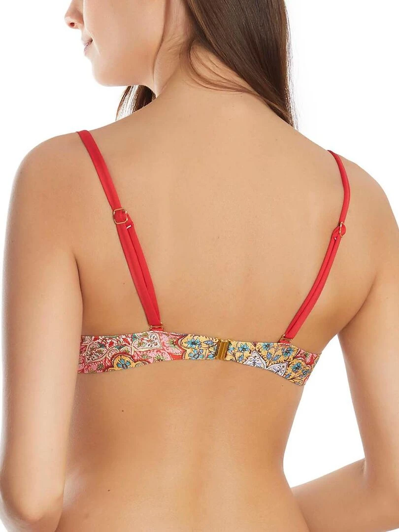 Haut maillot de bain balconnet multipositions Mandala Violet prune