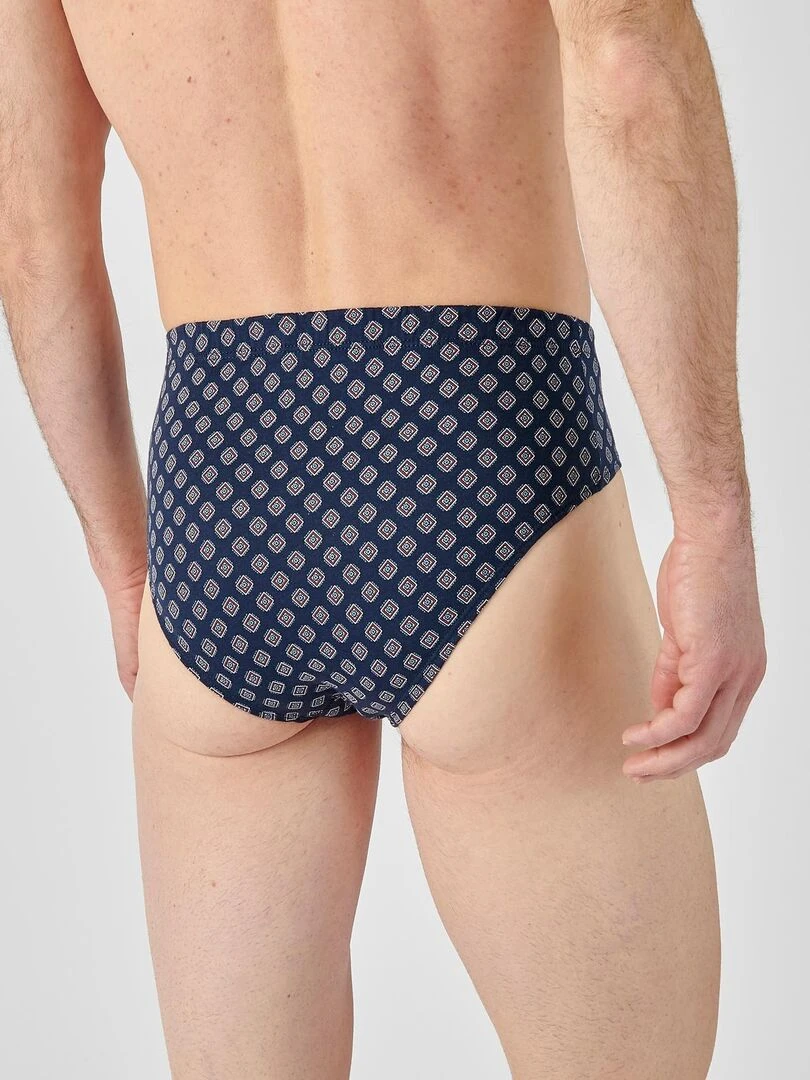 Lot de 3 slips ouverts imprimés   Damart   Bleu