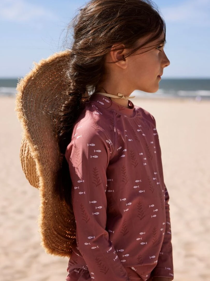 Tee shirt anti uv manches longues Ocean amber (86 92 cm) Rouge