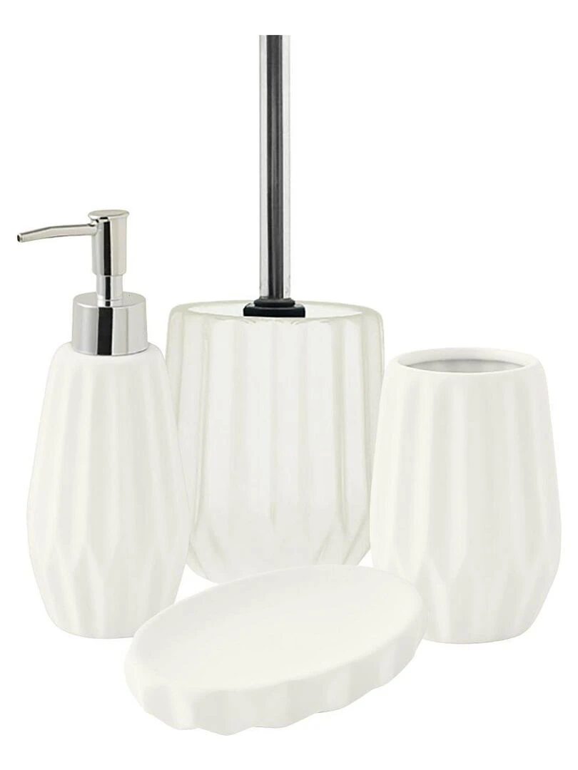 Guy Levasseur Set de salle de bain 4 pièces en céramique blanc Blanc