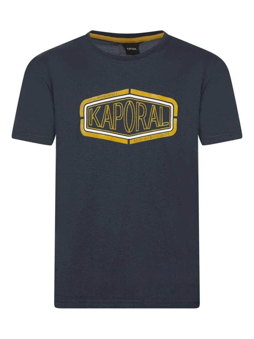 KAPORAL   T shirt coton col rond   Bleu turquoise
