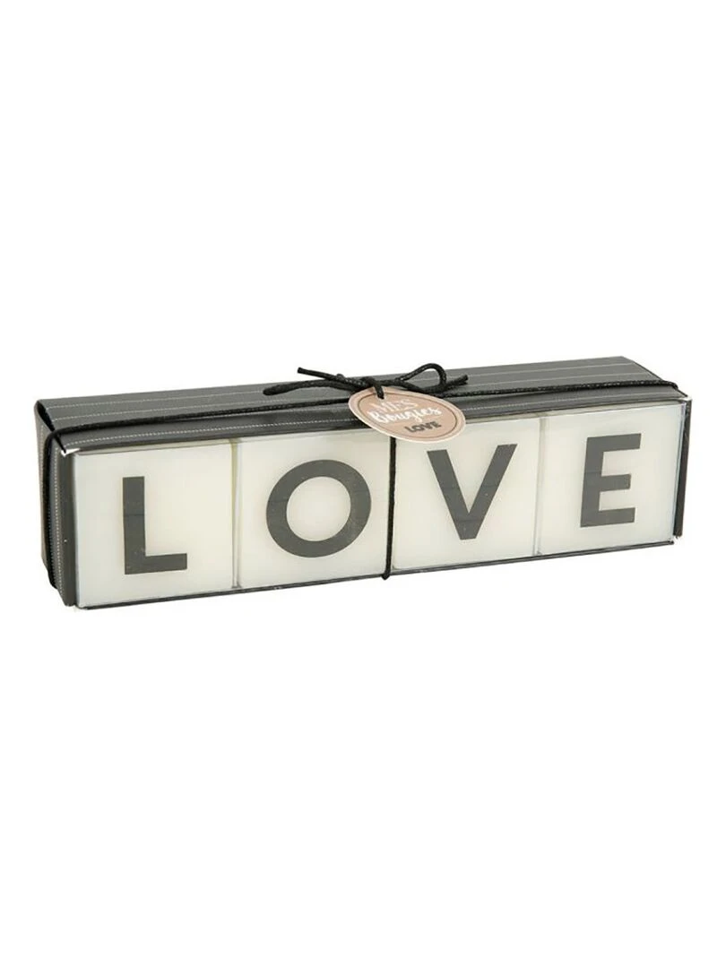 Bougies lettres LOVE X4   Blanc