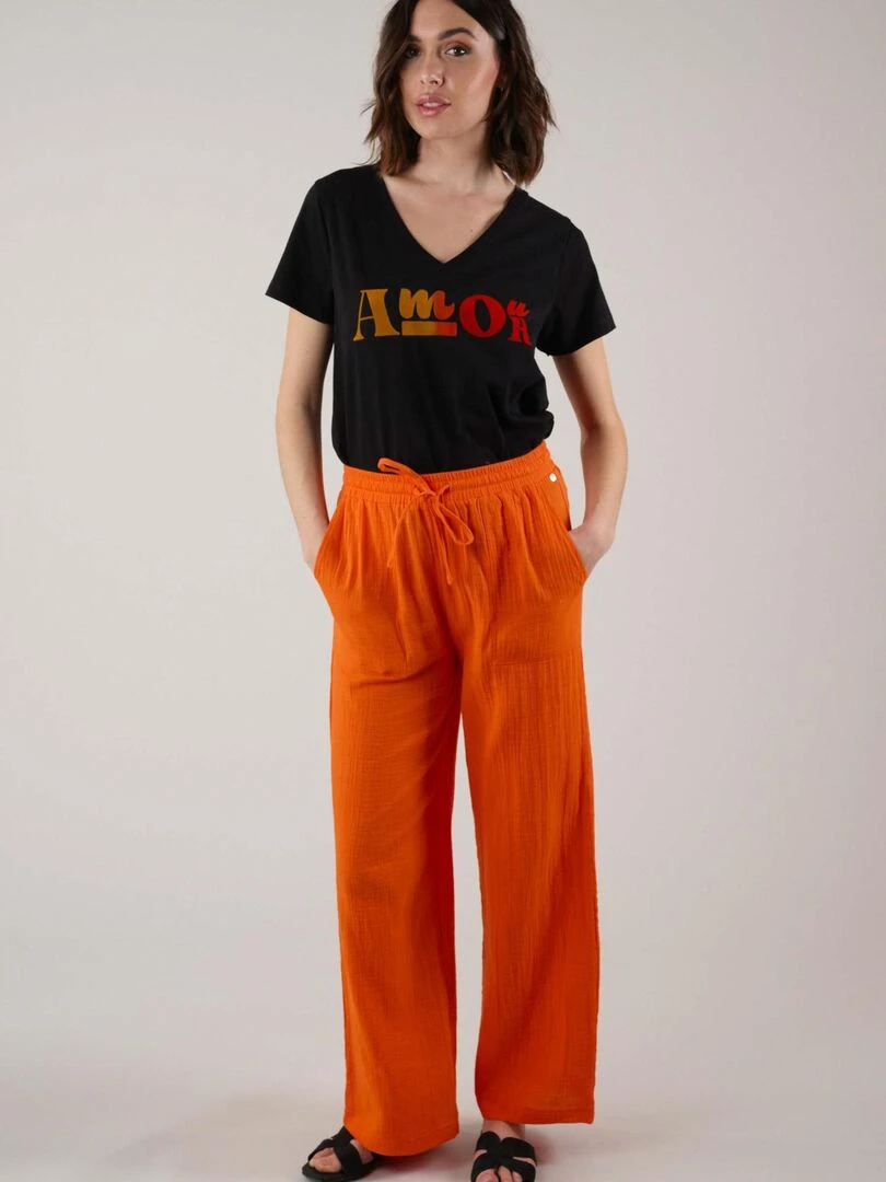 Pantalon décontracté long pour femme 'Deeluxe' Orange