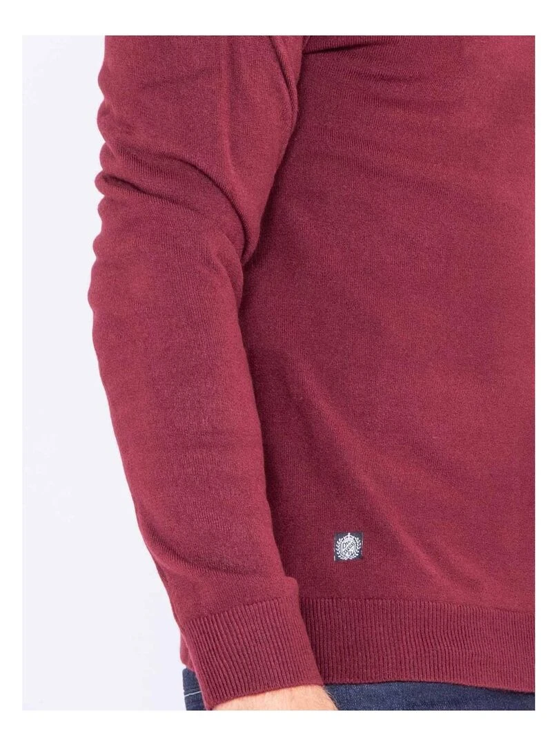 Pull col roulé aspect cachemire LOVOU   Bordeaux