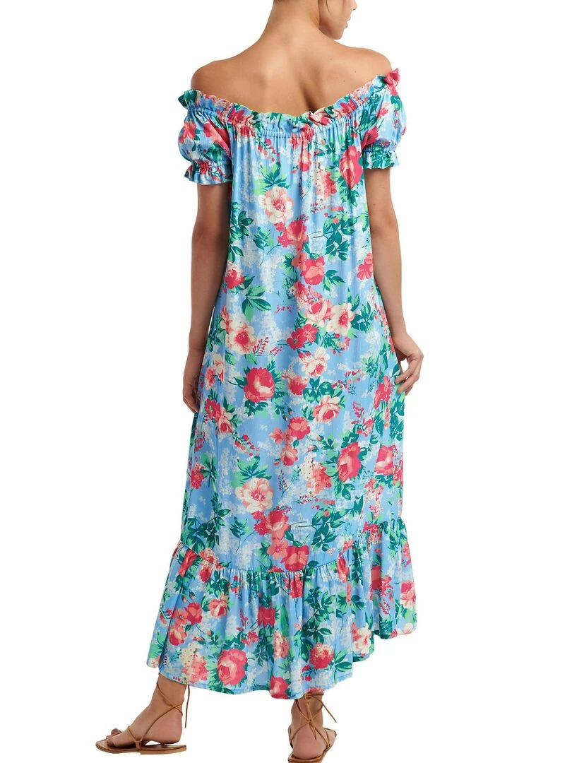 Robe longue estivale Manila Bleu