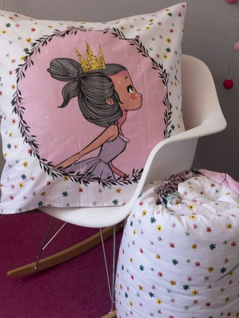 Housse de couette 140x200 + 1 taie d'oreiller 63x63 cm Coton Pegase   Rose