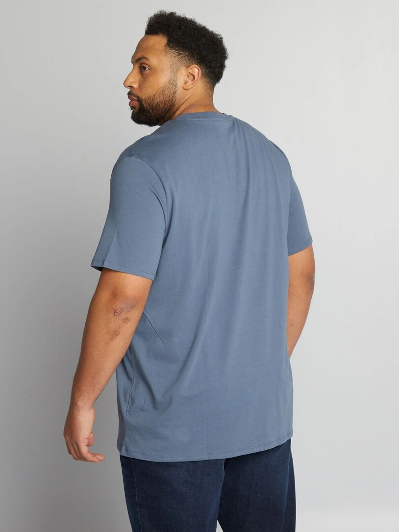 T shirt uni en maille jersey   bleu gris
