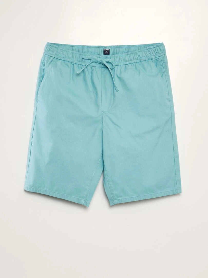 Bermuda chino avec taille élastiquée Bleu