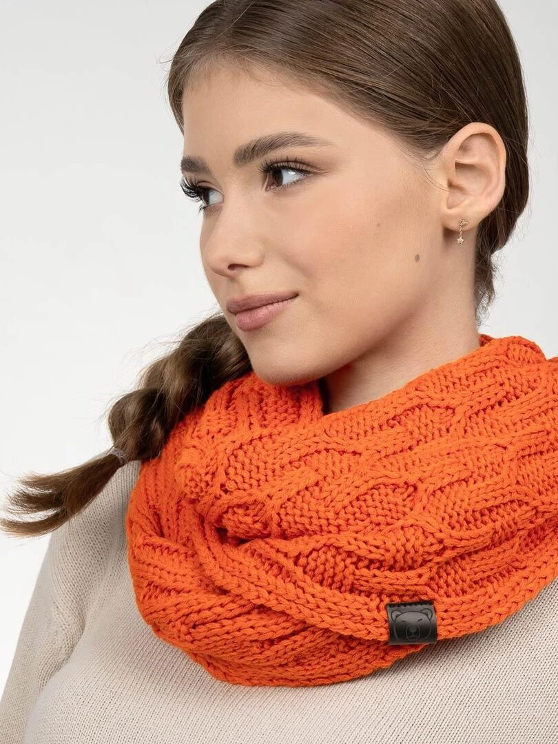 Ensemble Snood Bonnet Maribel   Made in UE   Orange