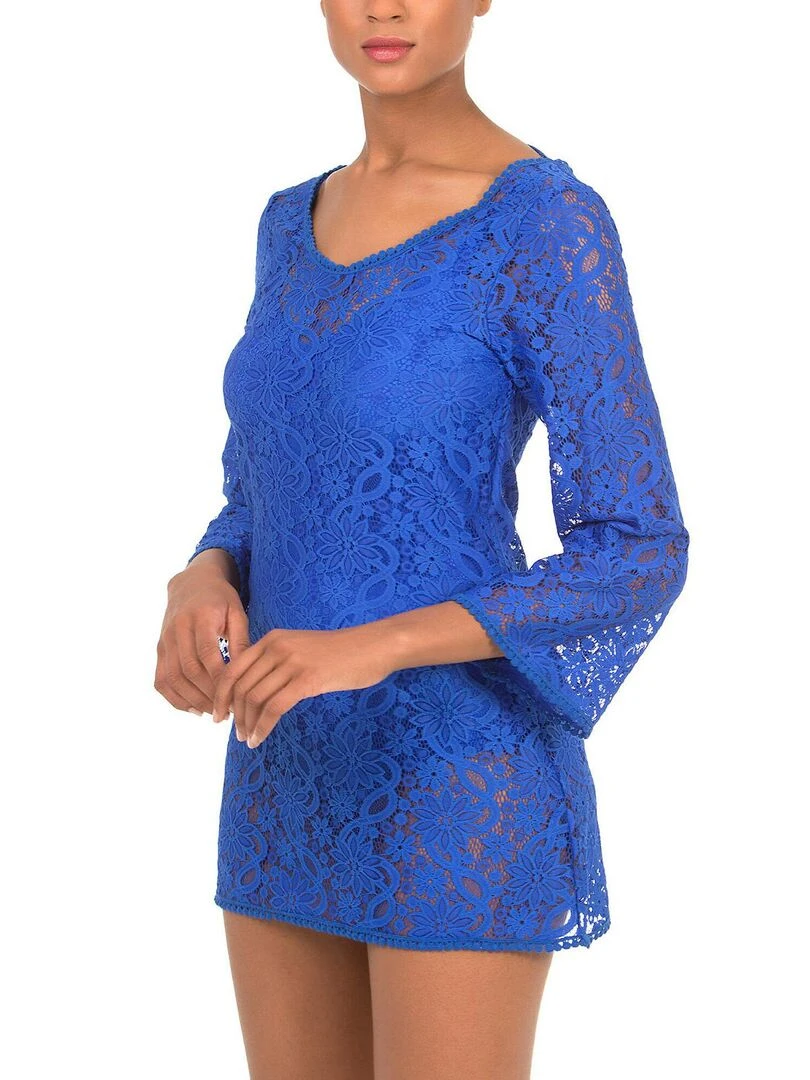 Robe de plage courte bleu   Bleu