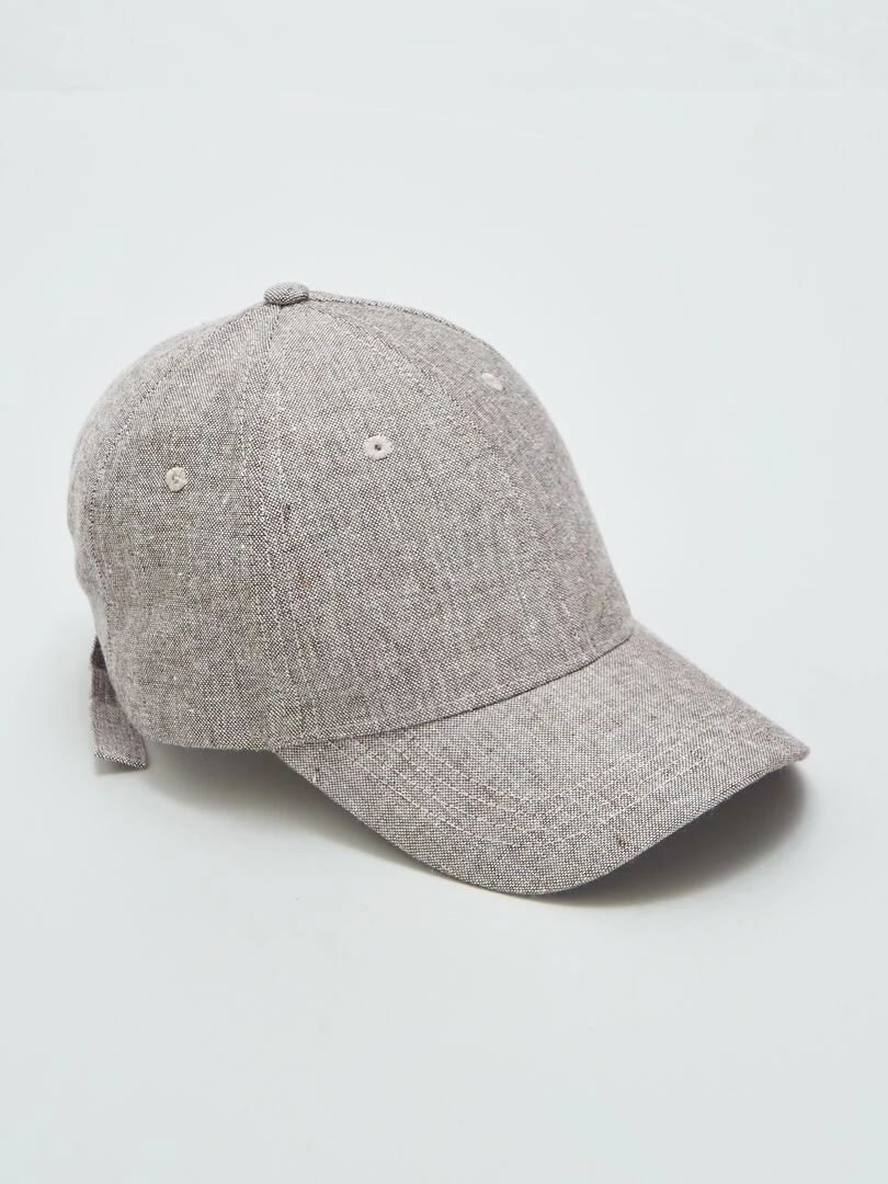 Casquette style baseball effet lin Gris