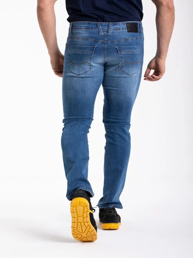 Jeans de travail coupe droite ajustée stretch super stone washed WORK1 'Rica Lewis'   Bleu